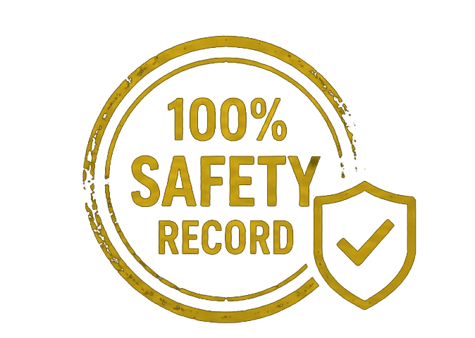 100% safety record stamp