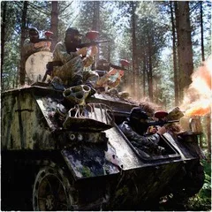 Armoured vehicle in the thick of the Greenzone battlefield
